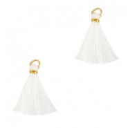 Quaste Ibiza Style 1.5cm Gold - white